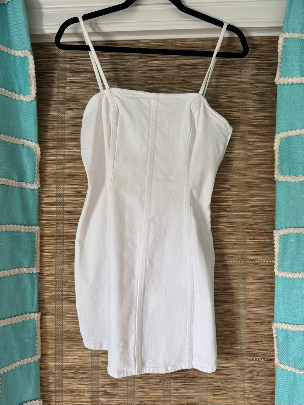 Zara White Mini Dress with Spaghetti Straps